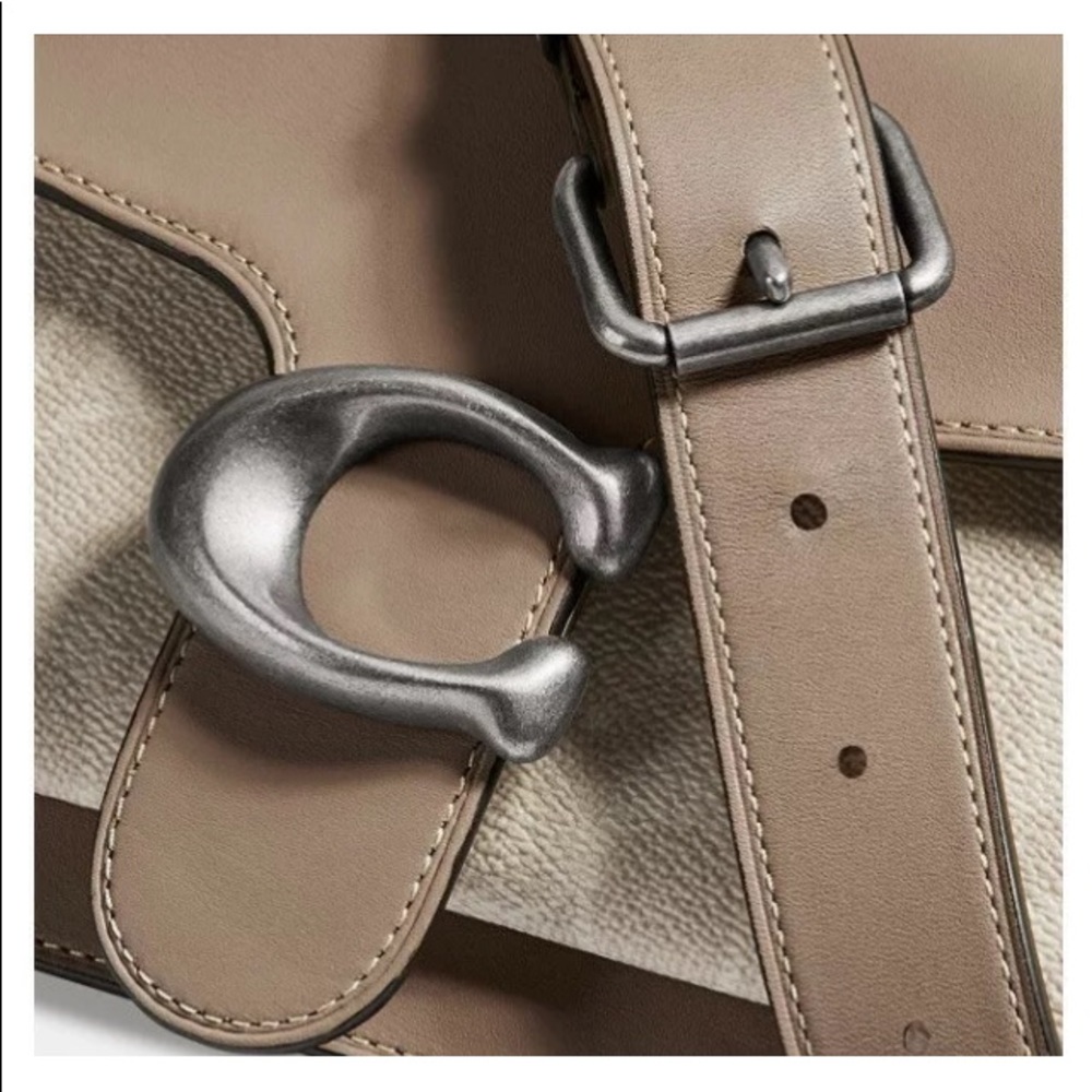 Coach Tabby 26 Signature Taupe/Silver Shoulder Bag - Picture 4 of 13